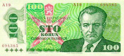 100 korun 1989   front